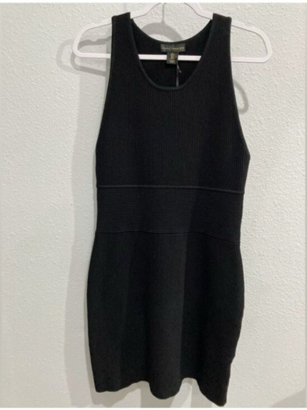 House Of Harlow Black Ribbed Mini Dress Neutral Contemporary Stretch